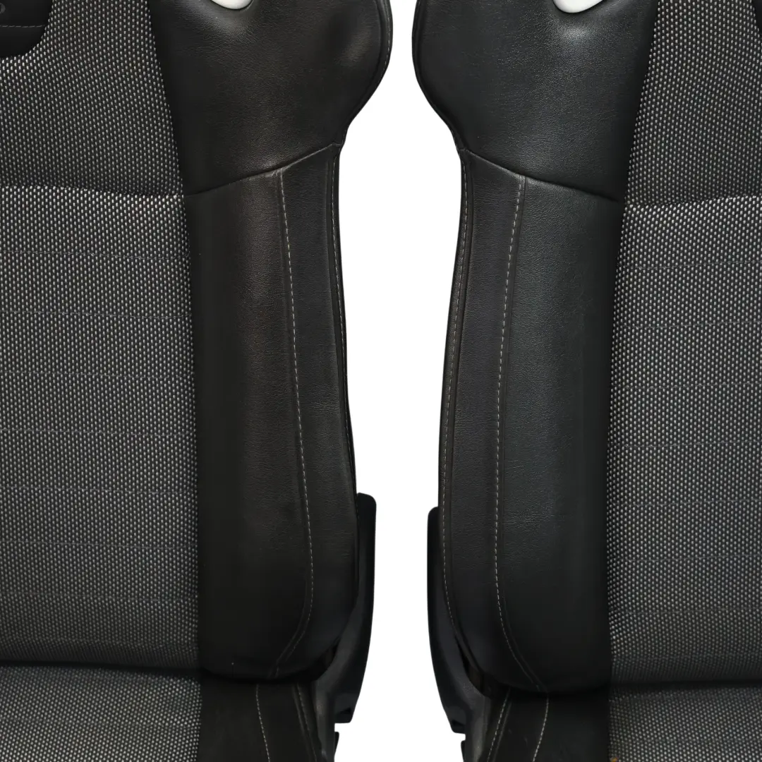 Front Sport Seat Seats Recaro Half Leather Black Grey Vauxhall Corsa D VXR - SKU CORSA-D-SEAT-RECARO-SET - Part number CORSA-D-SEAT-RECARO-SET
