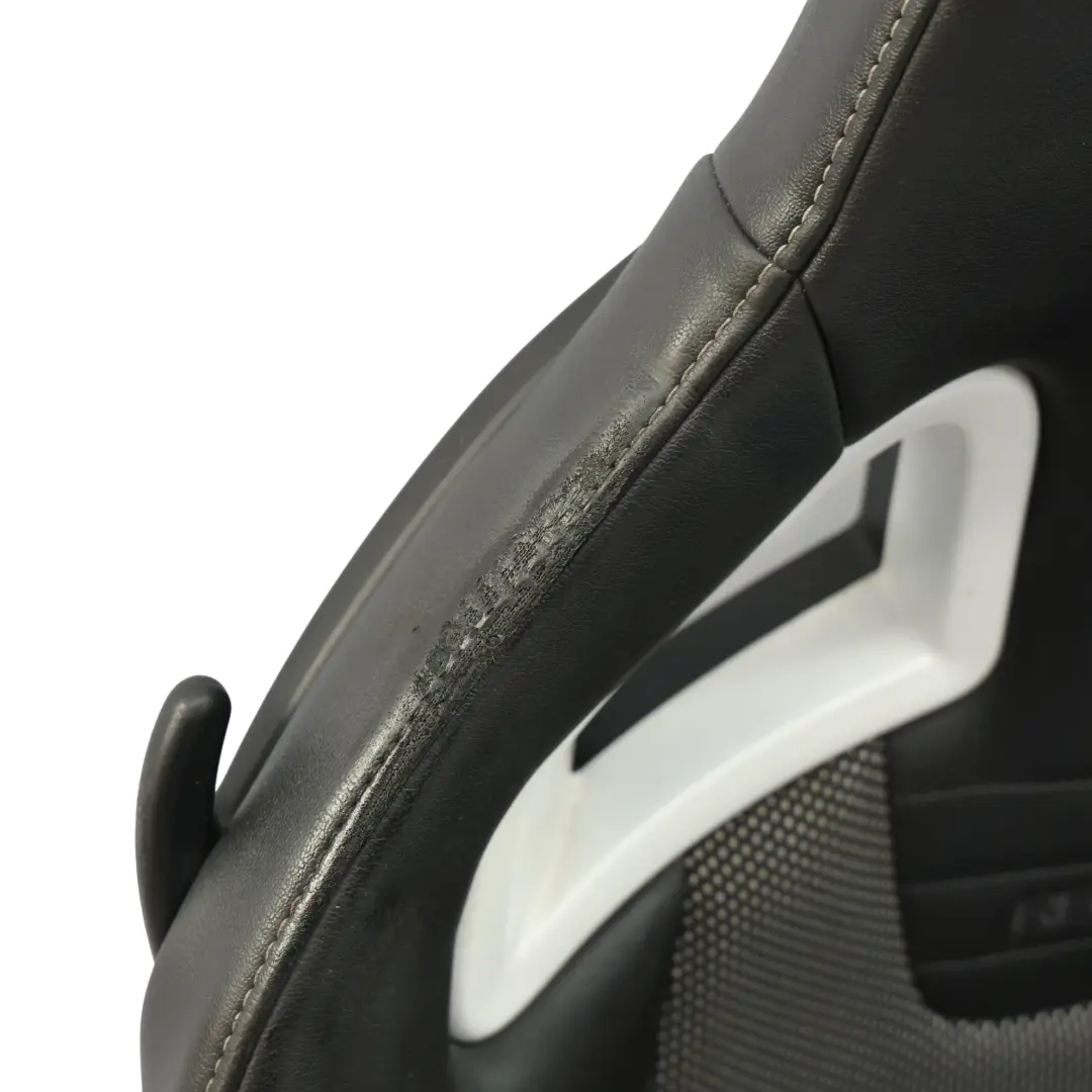 Front Sport Seat Seats Recaro Half Leather Black Grey Vauxhall Corsa D VXR - SKU CORSA-D-SEAT-RECARO-SET - Part number CORSA-D-SEAT-RECARO-SET