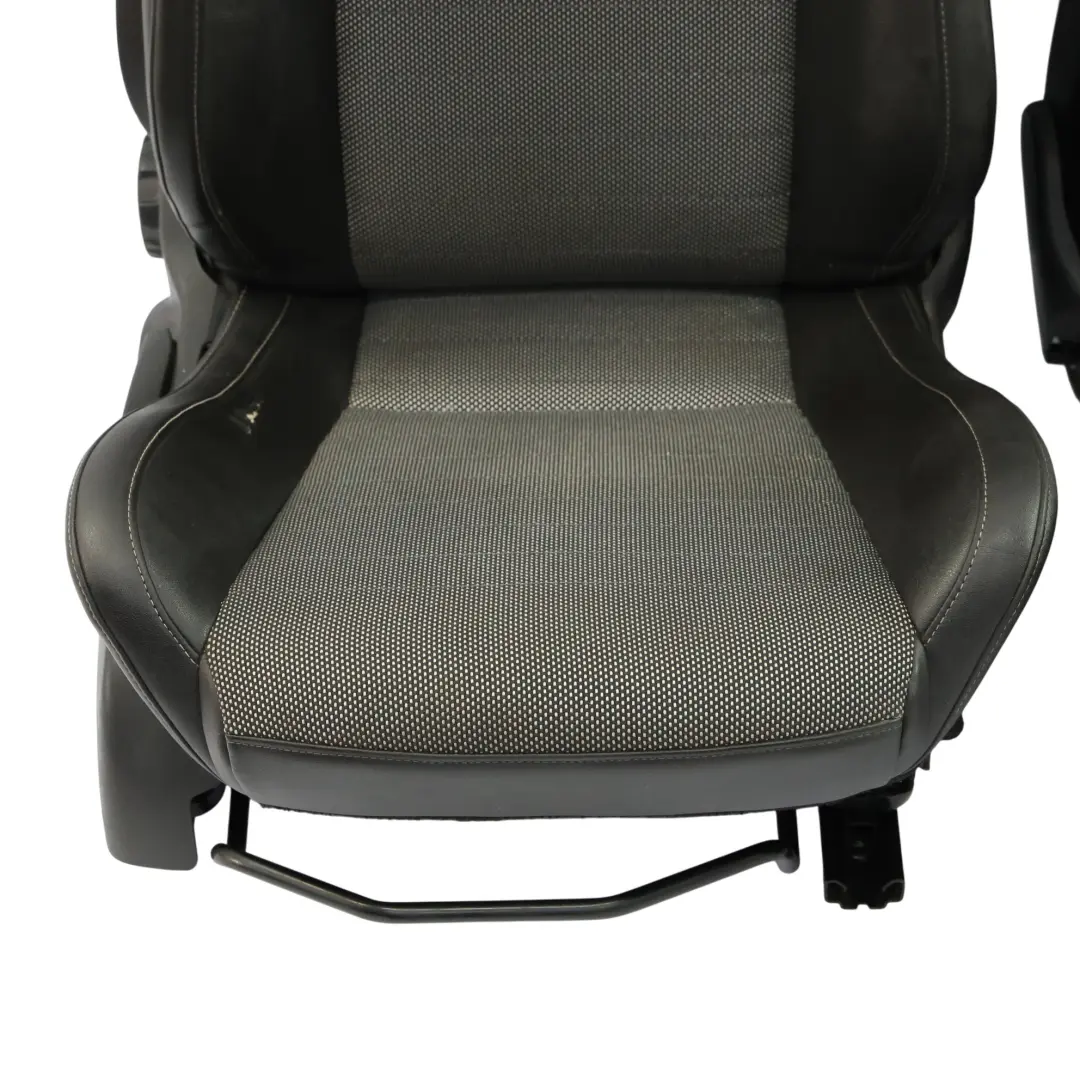 Front Sport Seat Seats Recaro Half Leather Black Grey Vauxhall Corsa D VXR - SKU CORSA-D-SEAT-RECARO-SET - Part number CORSA-D-SEAT-RECARO-SET