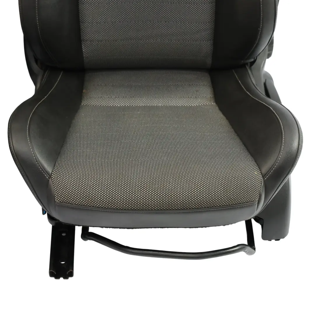Front Sport Seat Seats Recaro Half Leather Black Grey Vauxhall Corsa D VXR - SKU CORSA-D-SEAT-RECARO-SET - Part number CORSA-D-SEAT-RECARO-SET