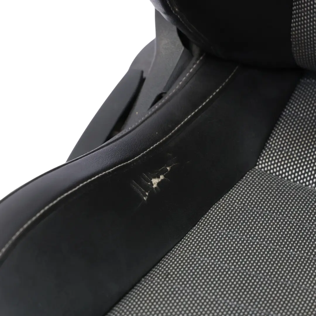 Front Sport Seat Seats Recaro Half Leather Black Grey Vauxhall Corsa D VXR - SKU CORSA-D-SEAT-RECARO-SET - Part number CORSA-D-SEAT-RECARO-SET