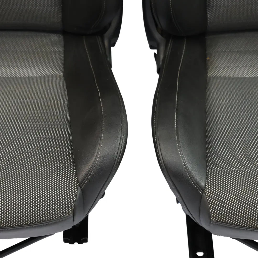 Front Sport Seat Seats Recaro Half Leather Black Grey Vauxhall Corsa D VXR - SKU CORSA-D-SEAT-RECARO-SET - Part number CORSA-D-SEAT-RECARO-SET