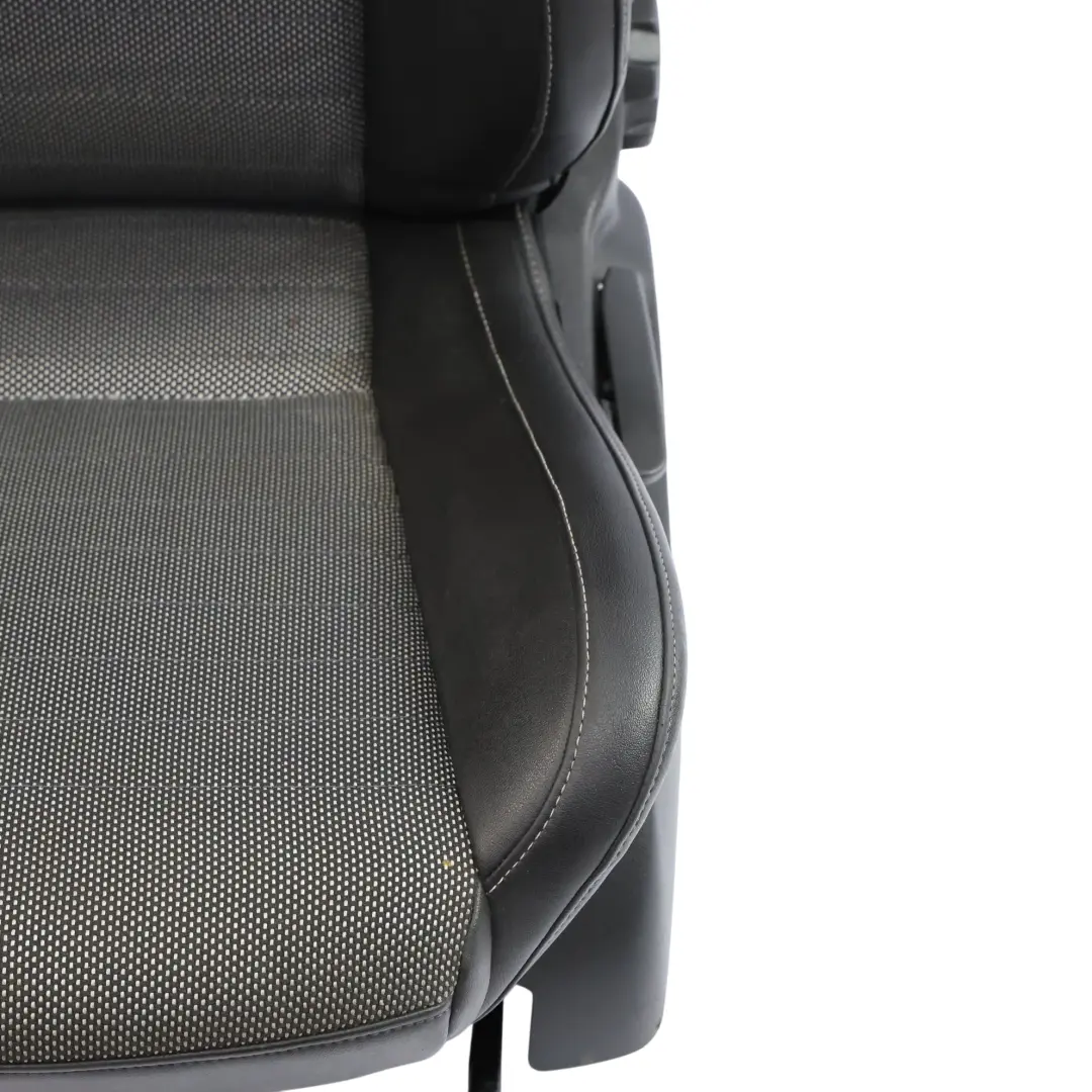 Front Sport Seat Seats Recaro Half Leather Black Grey Vauxhall Corsa D VXR - SKU CORSA-D-SEAT-RECARO-SET - Part number CORSA-D-SEAT-RECARO-SET