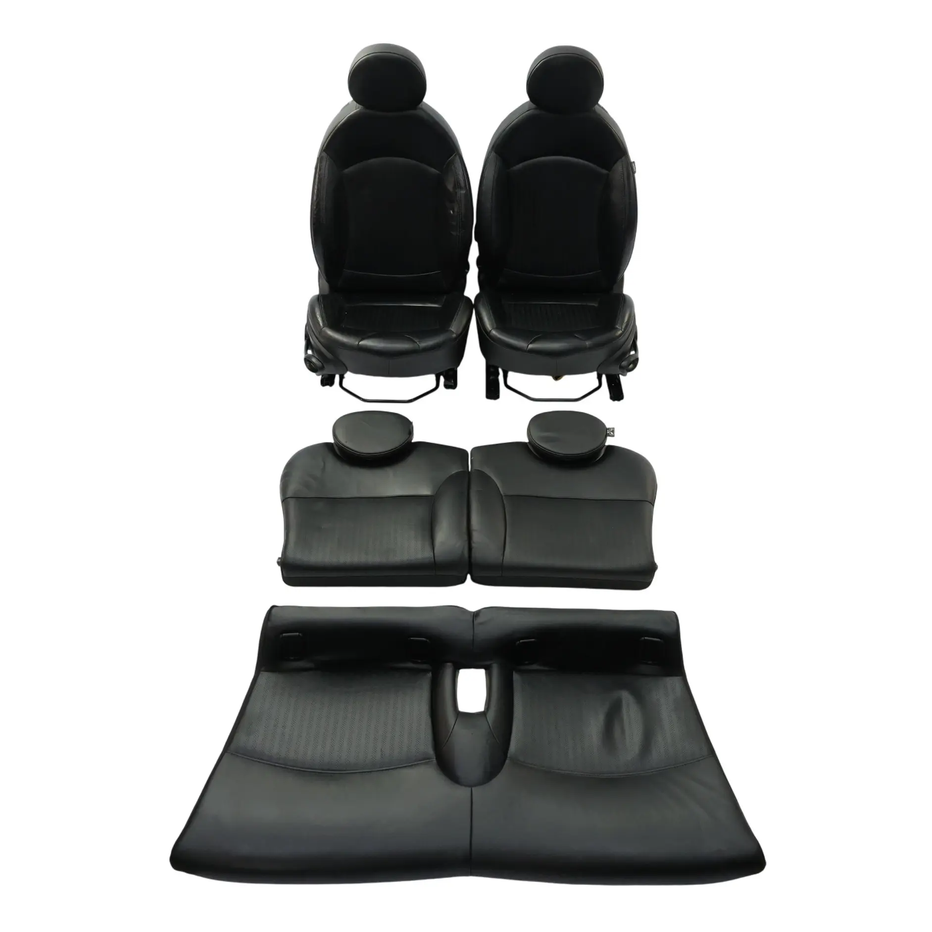 Mini Cooper One R56 Front Rear Sport Full Leather Seats Heated Set Black