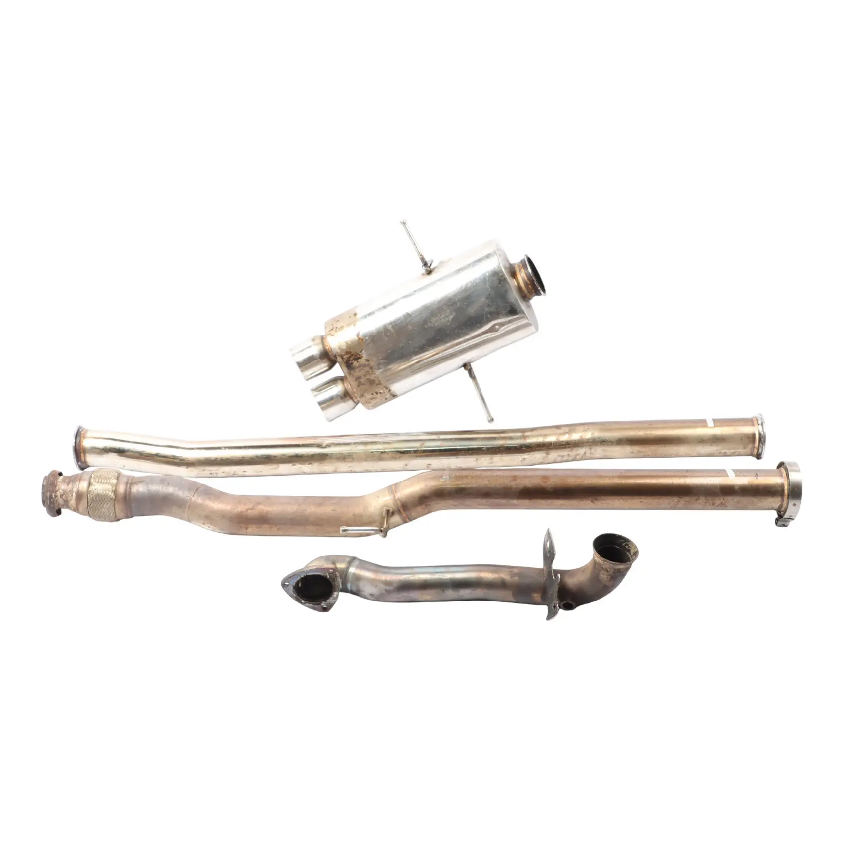 Mini R56 LCI N18 Exhaust System Cooper S Double Pipe Rear Muffler Box Chrome