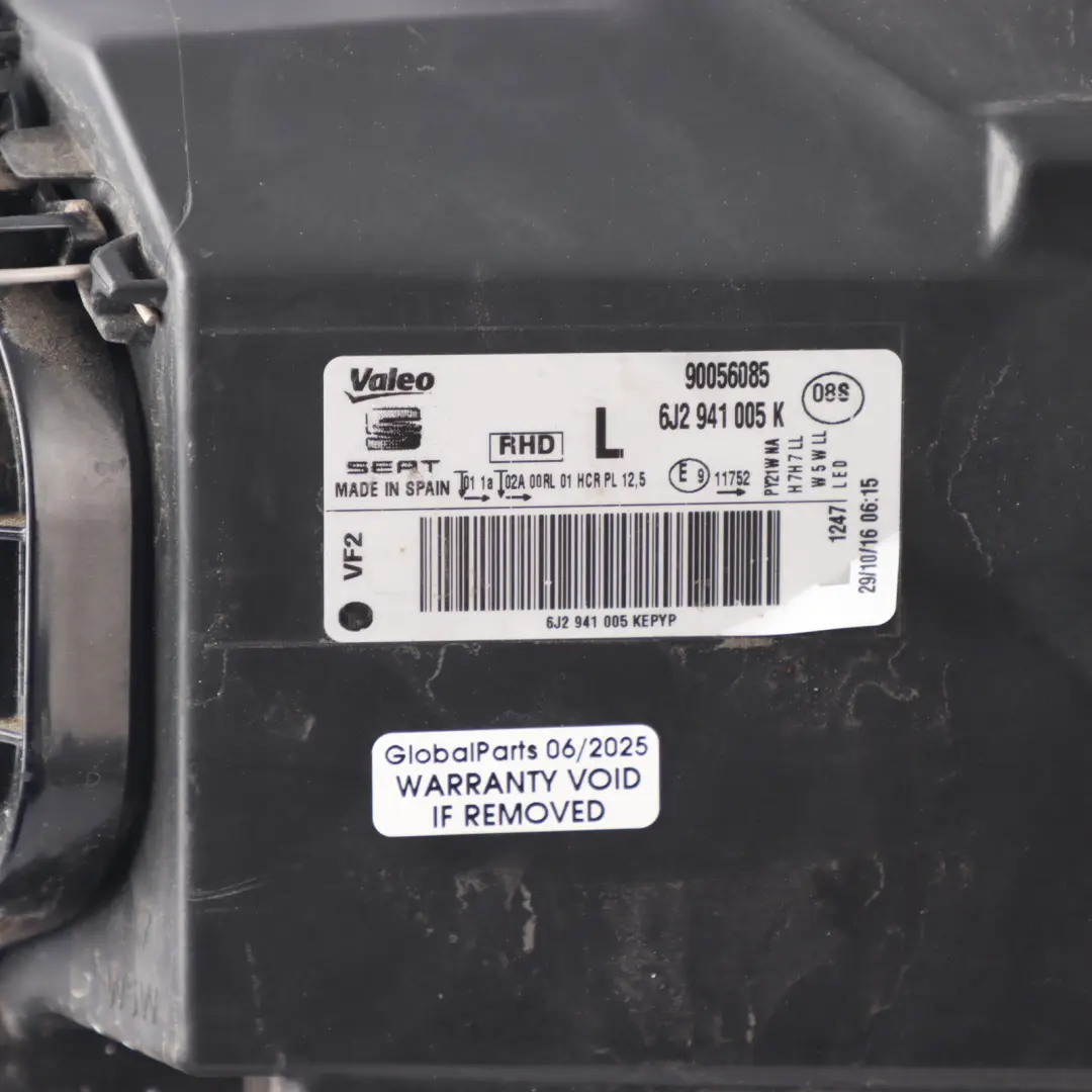 6J Halogen Headlight Headlamp Light Lamp Front Left N/S Seat Ibiza - SKU RHD-6J2941005K - Part number 6J2941005K