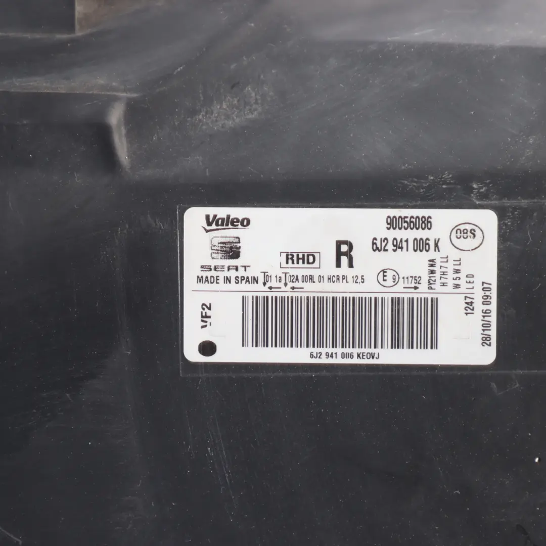 6J Halogen Headlight Headlamp Light Lamp Front Right O/S Seat Ibiza - SKU RHD-6J2941006K - Part number 6J2941006K