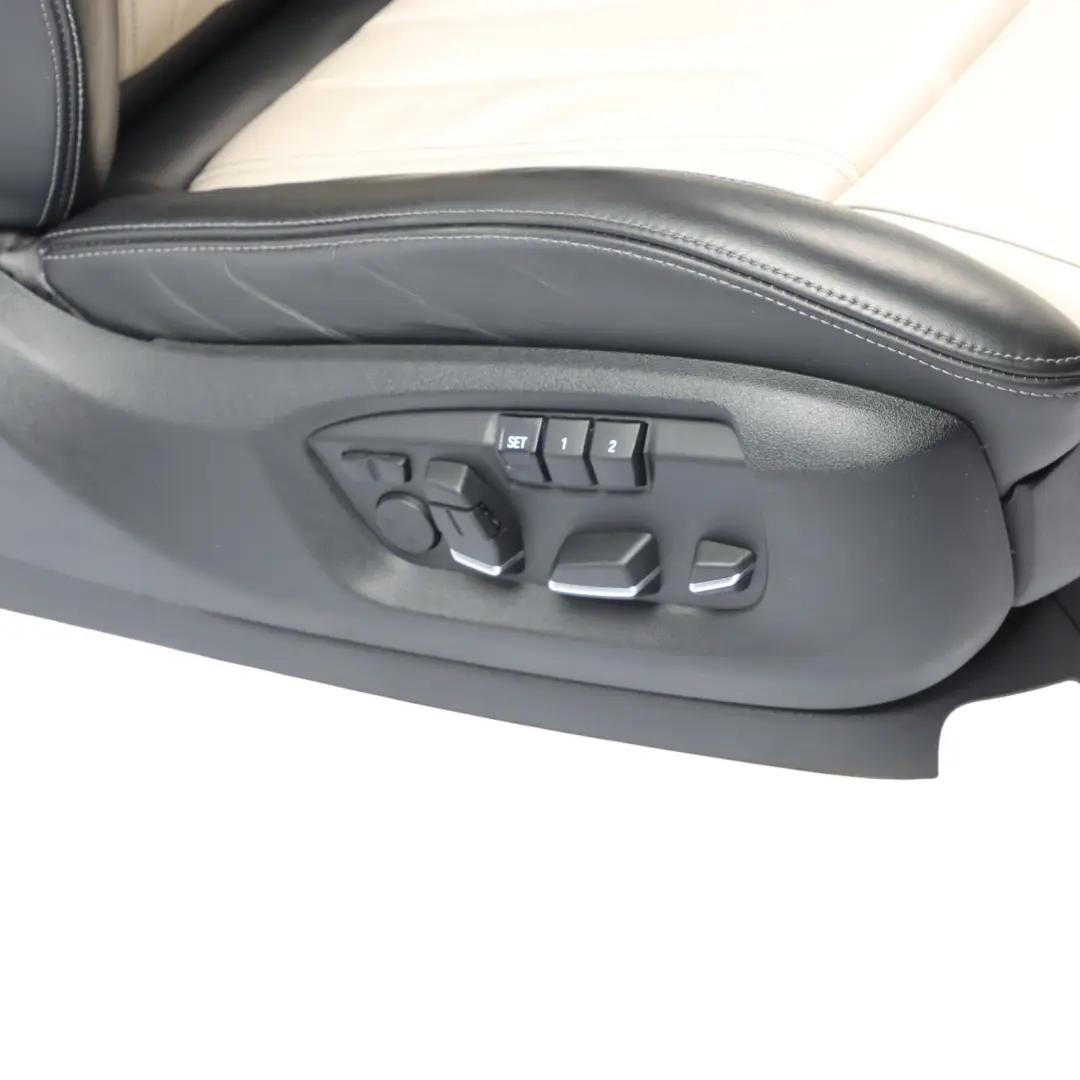 BMW X6 F16 M Sport Front Seat Heated Memory Right O/S Leather Dakota Black White