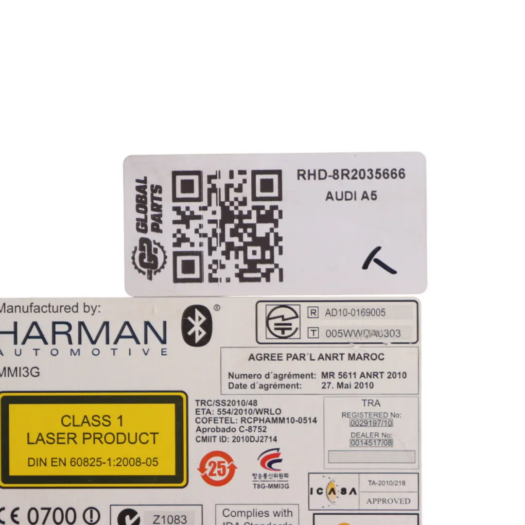 Audi A5 8T Multimedia Sat Nav MMI 3G Radio Player Unit Harman 8R2035666