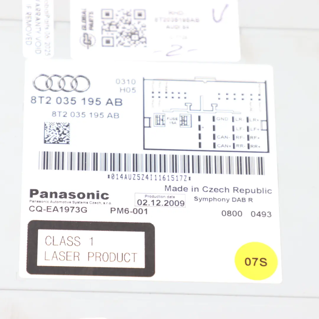 Player Audio Audi A4 B8 A5 8T Stereo Radio Head Unit CD - SKU RHD-8T2035195AB - Part number 8T2035195AB