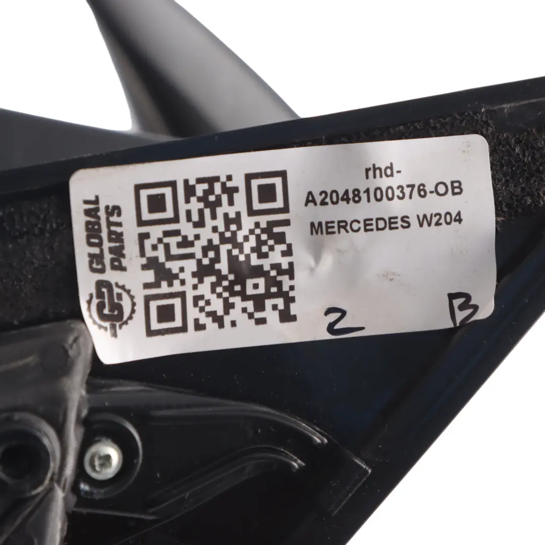 Mercedes W204 Power Fold Auto Dip Left Wing Door Mirror Obsidian Black - 197