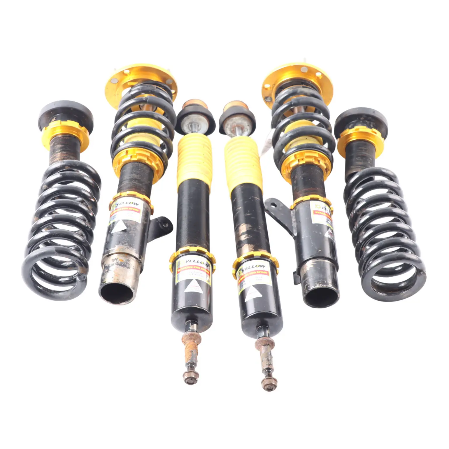BMW E82 Yellow Speed Racing Front Rear Axle Spring Strut Suspension Coilover Set