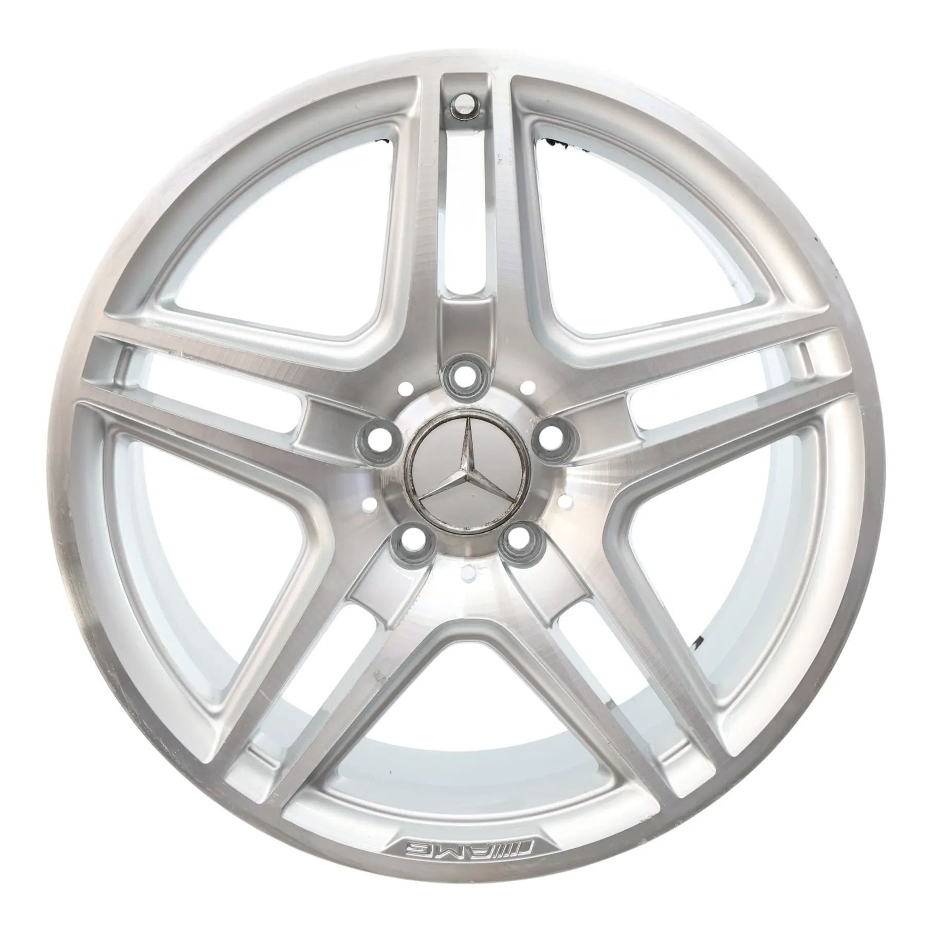 Mercedes W204 AMG Cerchio Lega 18" 8J ET:50 A 5 Doppie Razze Argento A2044014102