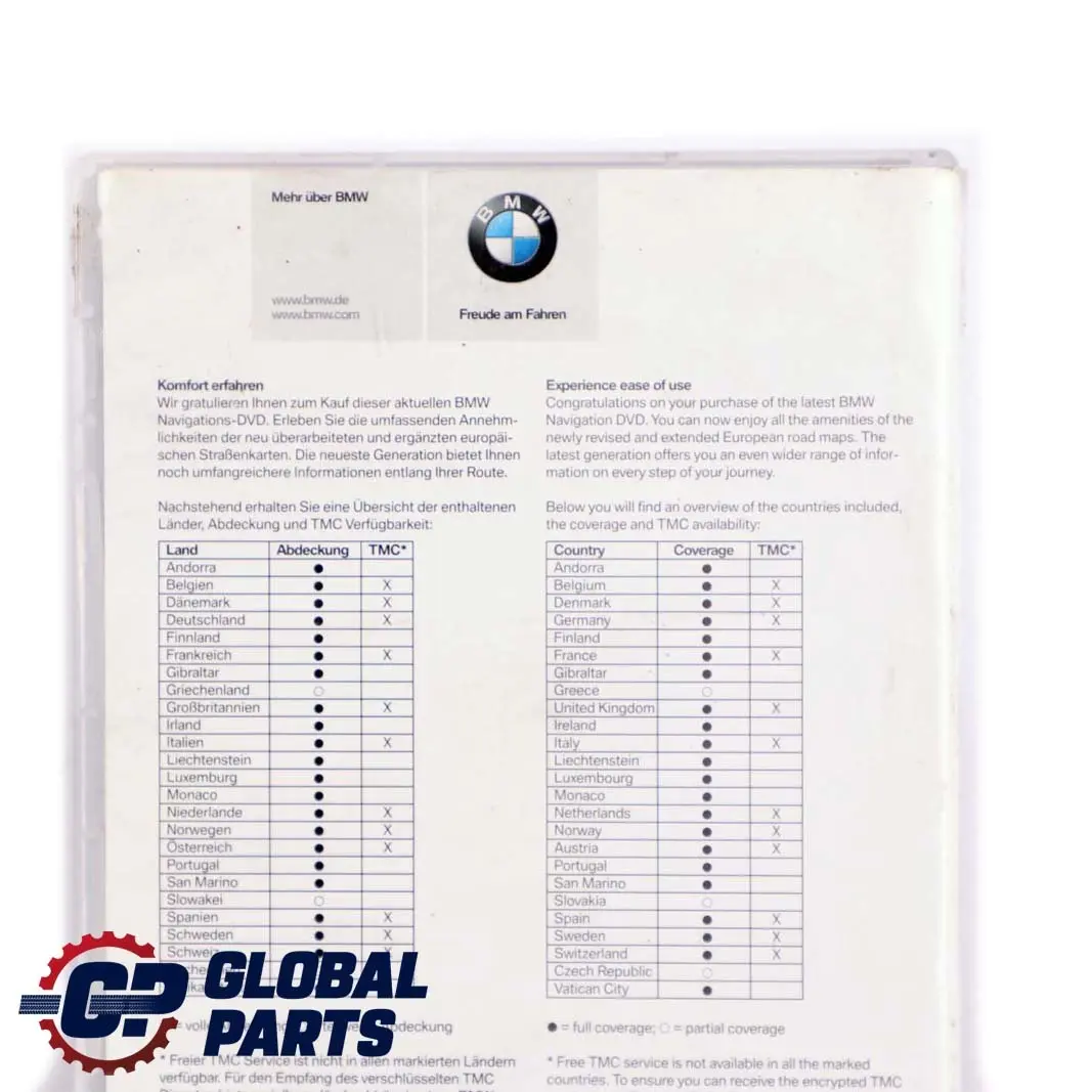 BMW DVD Road Map Europe Business 2009-2 2155921 65902155921