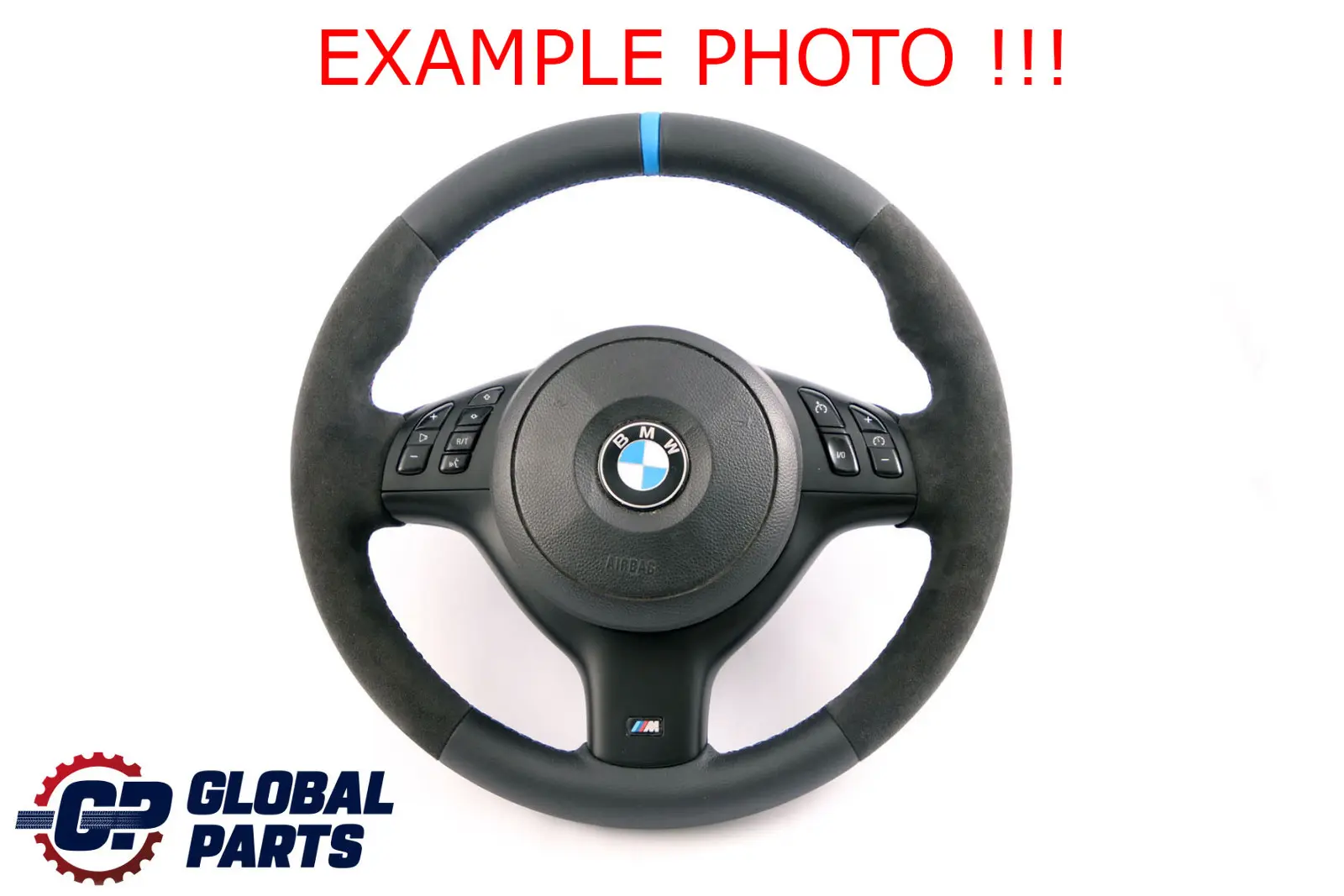 BMW E46 NEW Leather / Alcantara M-Sport Thick Steering Wheel Tricolored Threads