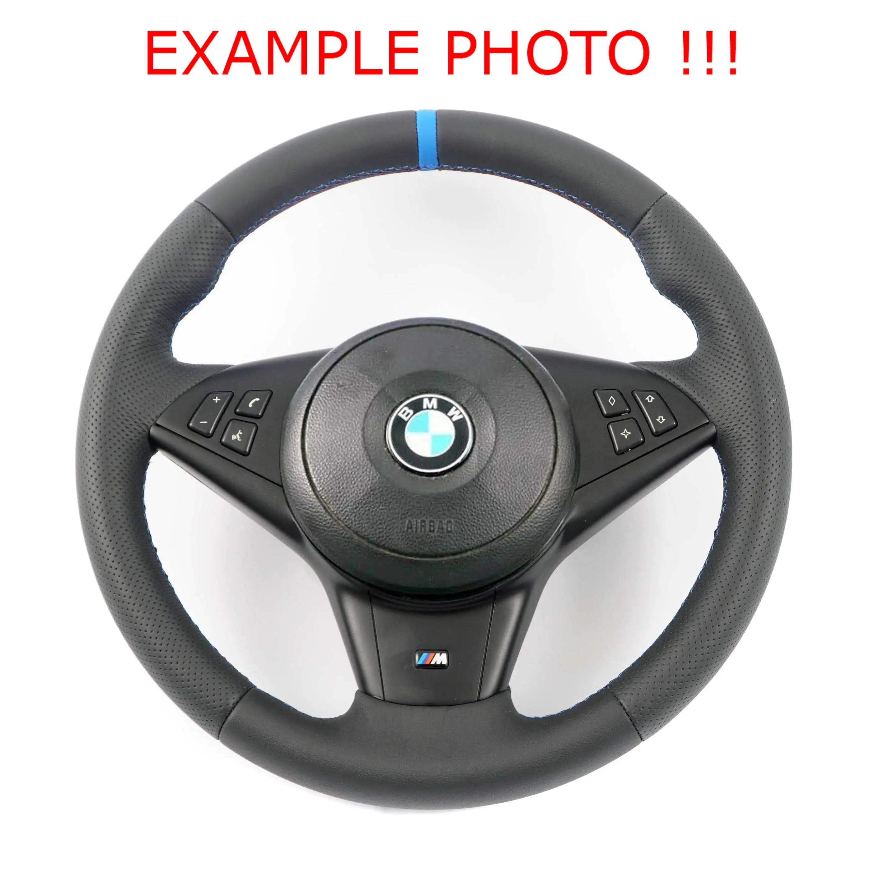 BMW 5 6 Series E60 E61 E63 E64 NEW Leather M-Sport Steering Wheel M-threads