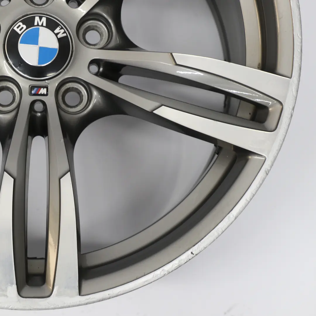 BMW F80 M3 F82 M4 Hinten Eisen Grau Felge M Doppelspeiche 437M 19" 10J