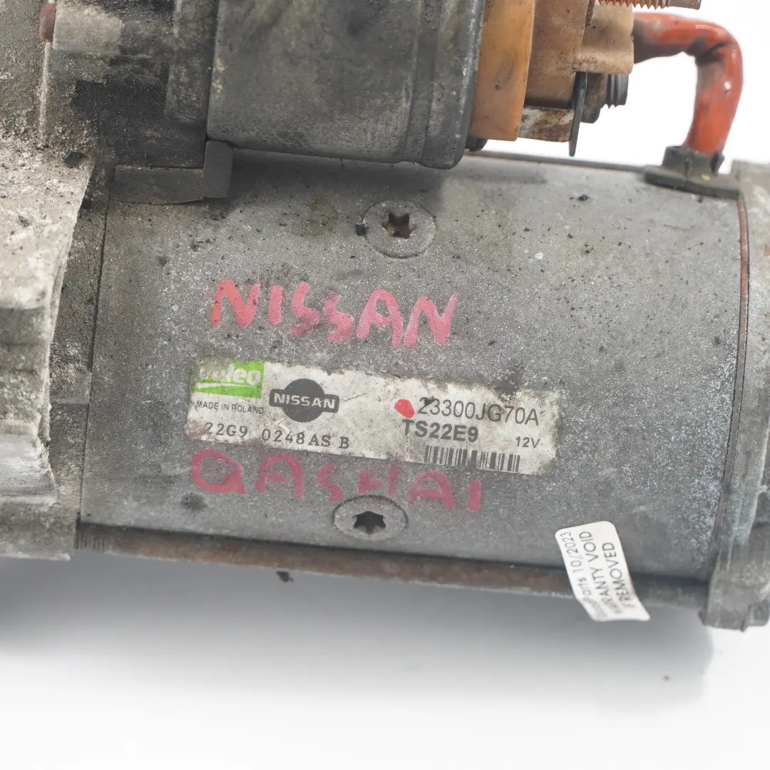 Motor de arranque Nissan Qashqai Diesel Actuador Motor de arranque 23300JG70A