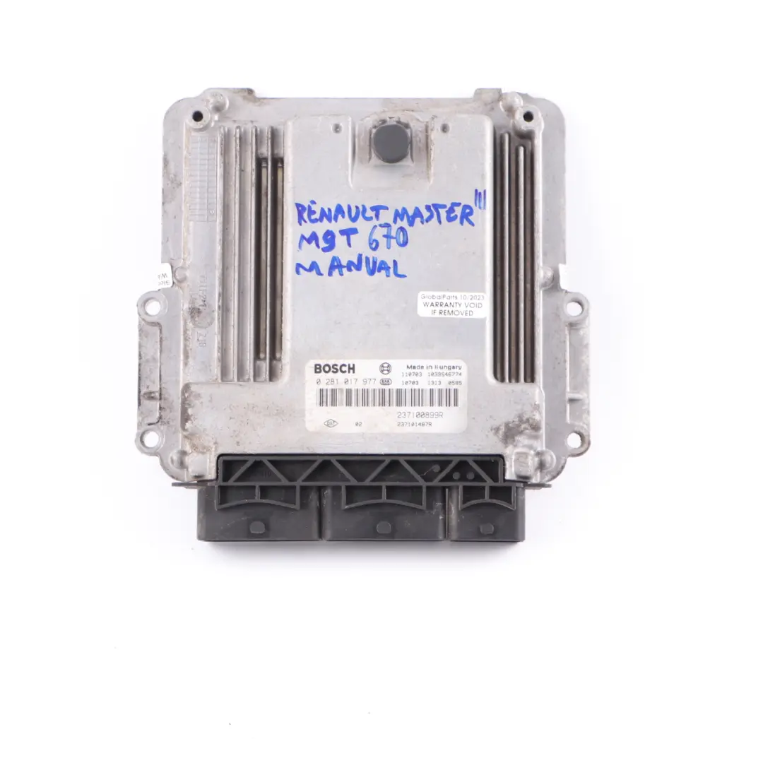 Renault Master 3 M9T 670 2.3 DCI Diesel Engine Unit ECU 237100899R Manual