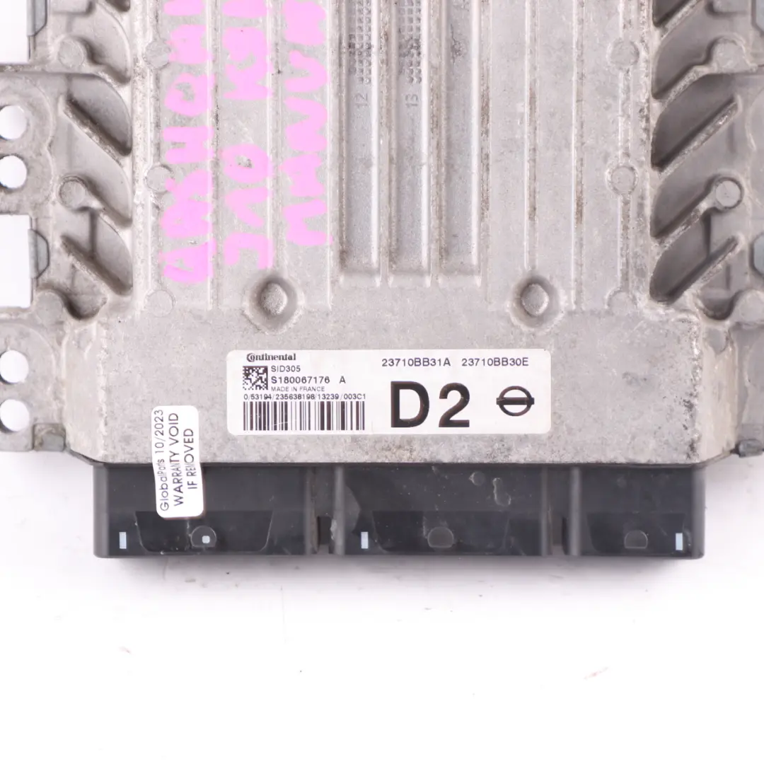 Nissan Qashqai M9R Engine ECU Control Unit Module 23710BB31A Manual