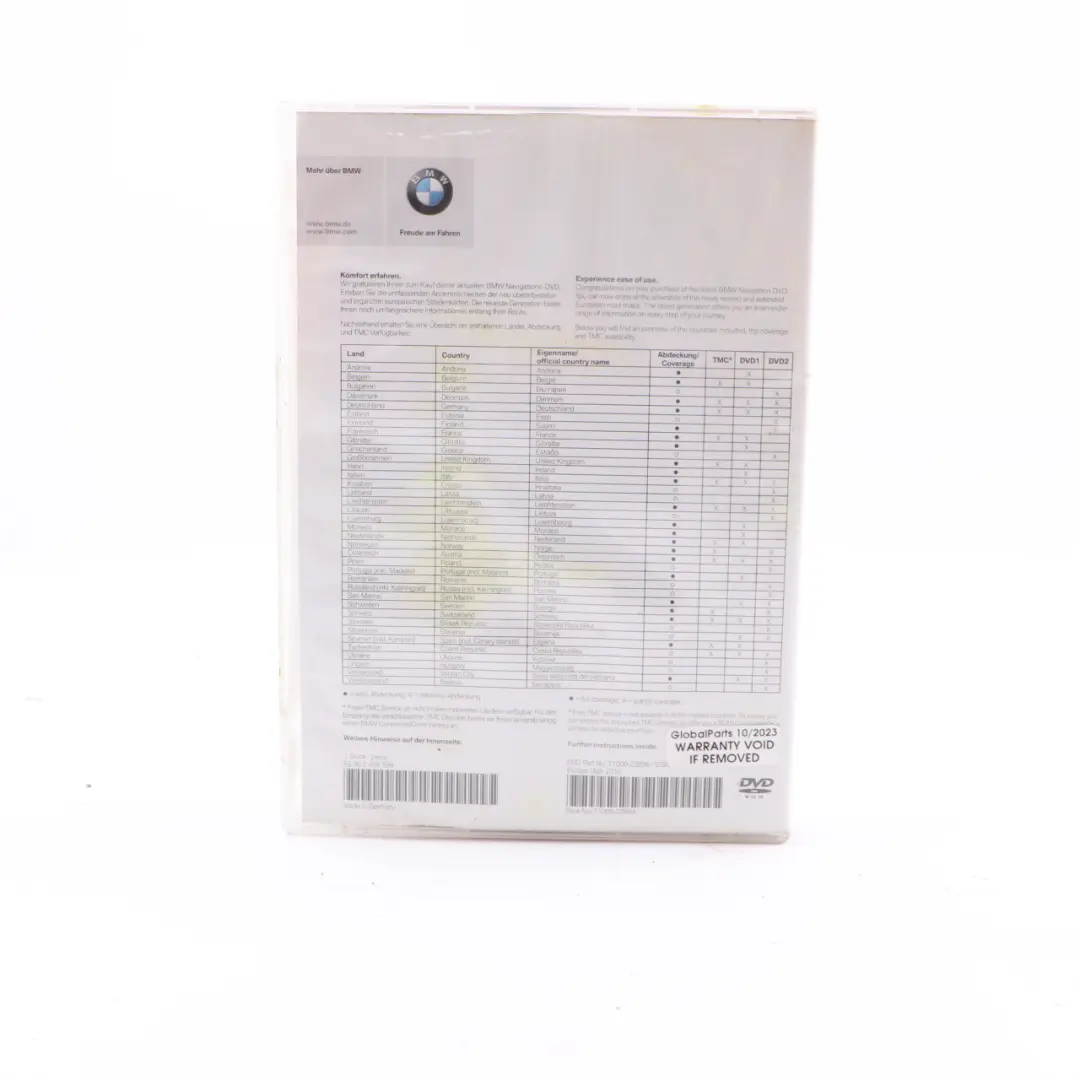 BMW Disc Professional Navigation 2016 Update DVD Road Map Europe 2408599