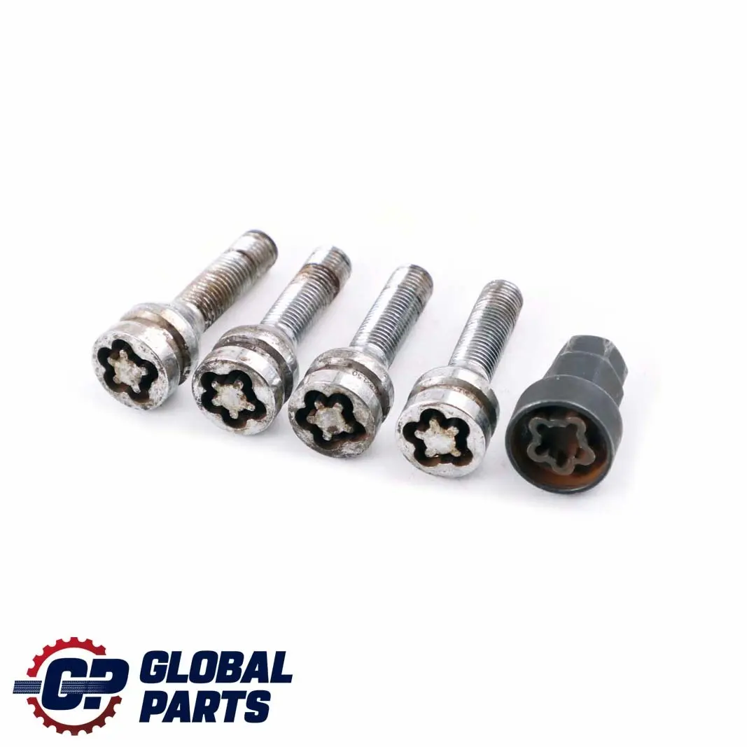 BMW 1 3 5 Series E87 E90 E60 Set Of Four Wheel Bolt Chrom With Adapter Security