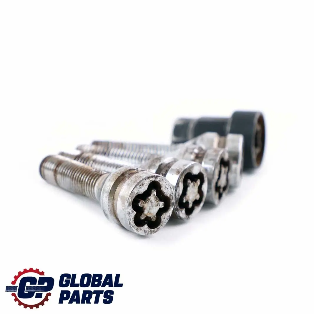 BMW 1 3 5 Series E87 E90 E60 Set Of Four Wheel Bolt Chrom With Adapter Security
