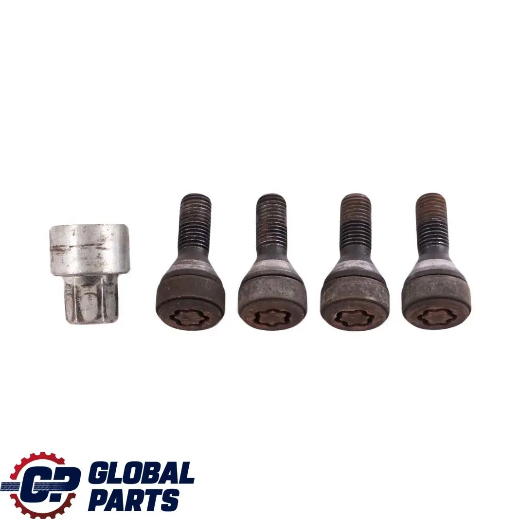 BMW X1 E60 E84 E87 E90 Juego Cuatro Tornillo Rueda Negro Adaptador Seguridad