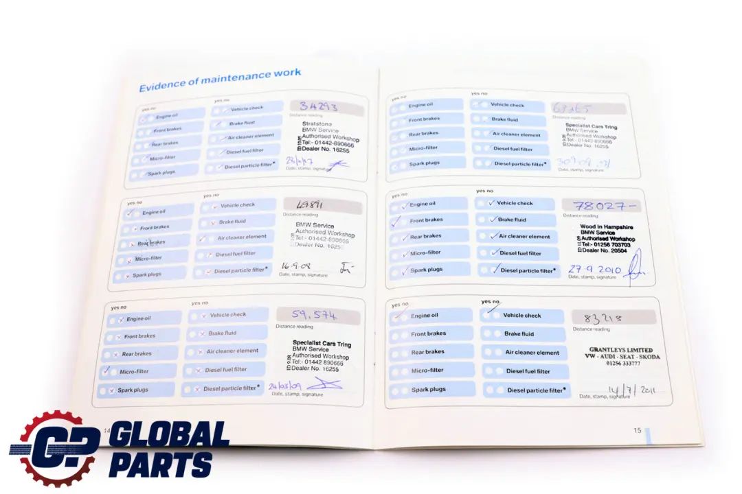 BMW 3 Series E91 Touring Service Booklet Owner's Handbook Pouch Case Wallet