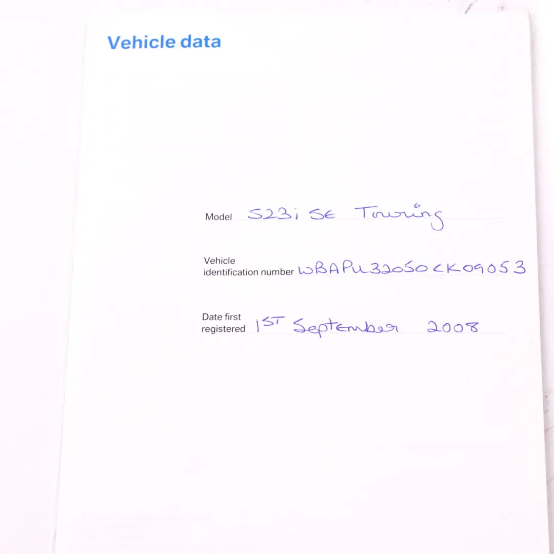 BMW 5 Series E60 E61 LCI Service Booklet Owner's Handbook Book Pouch Case Set