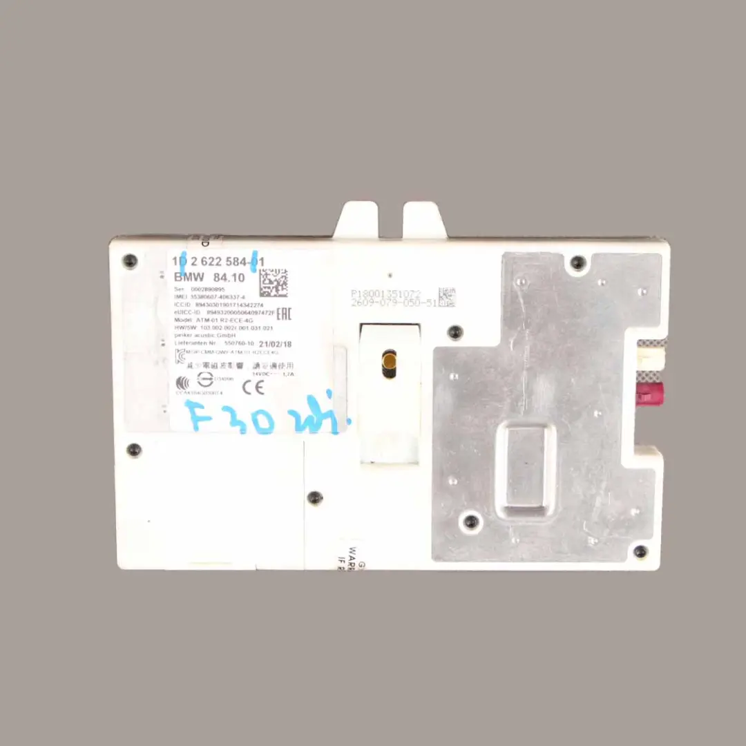 BMW F30 F32 F36 Telematics Telephone Control Module ATM ECE 4G 2622584