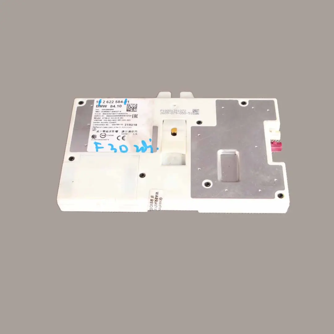 BMW F30 F32 F36 Telematics Telephone Control Module ATM ECE 4G 2622584