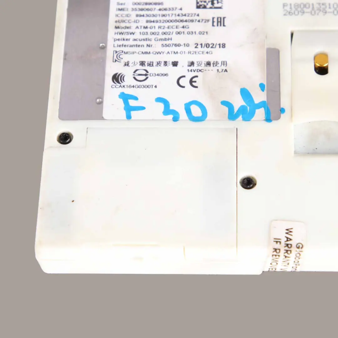 BMW F30 F32 F36 Telematics Telephone Control Module ATM ECE 4G 2622584