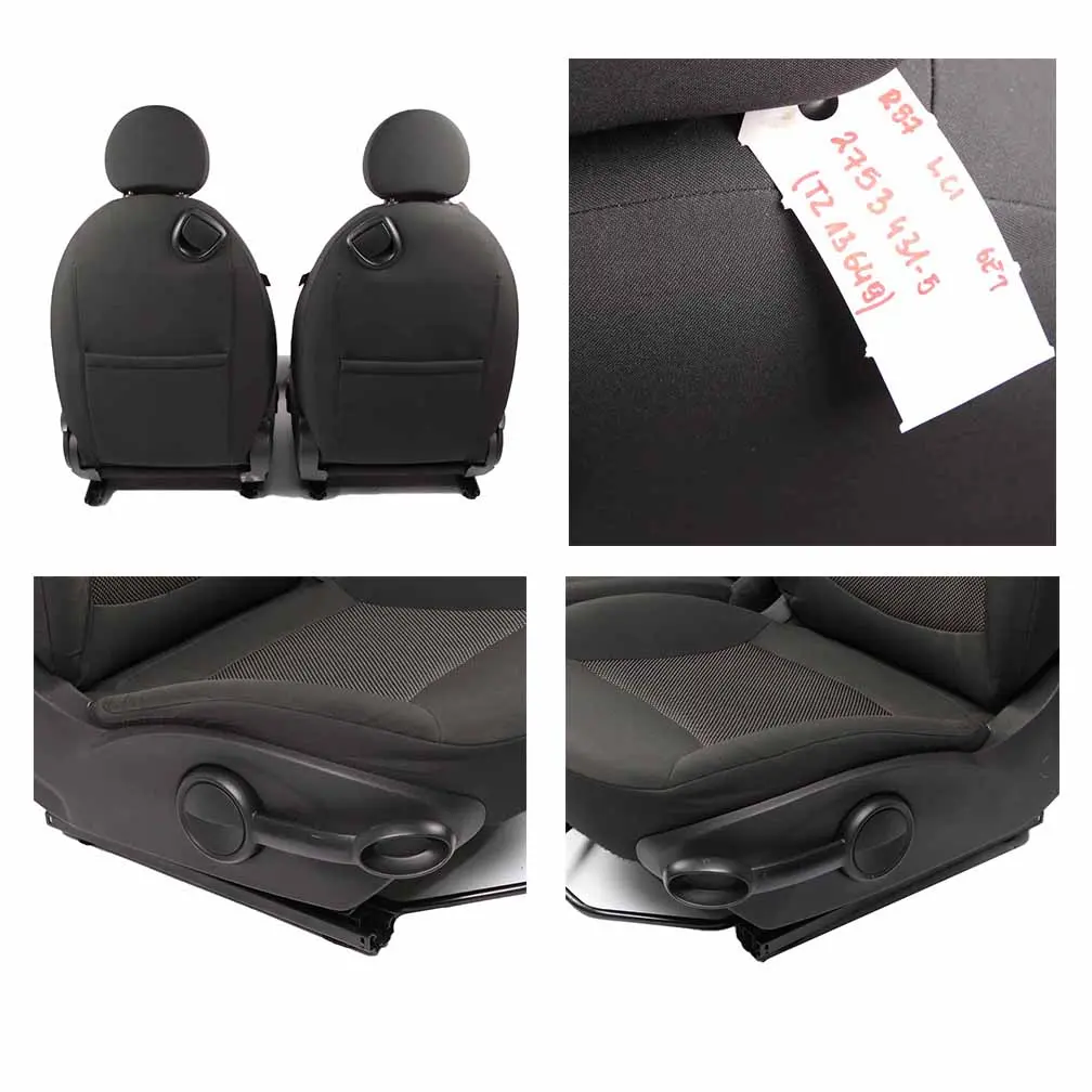 Seats Mini R57 Cooper Cloth Fabric Interior Set Front Rear Seat Carbon Black