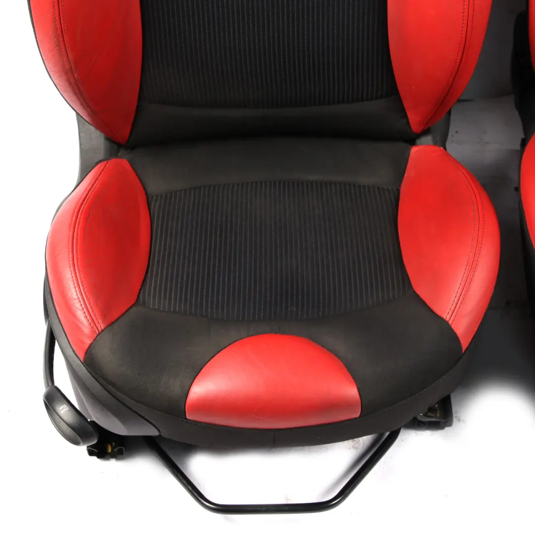 Seats Mini Cooper R56 Sport Fabric Cloth / Red Leather Front Rear Seat Set 