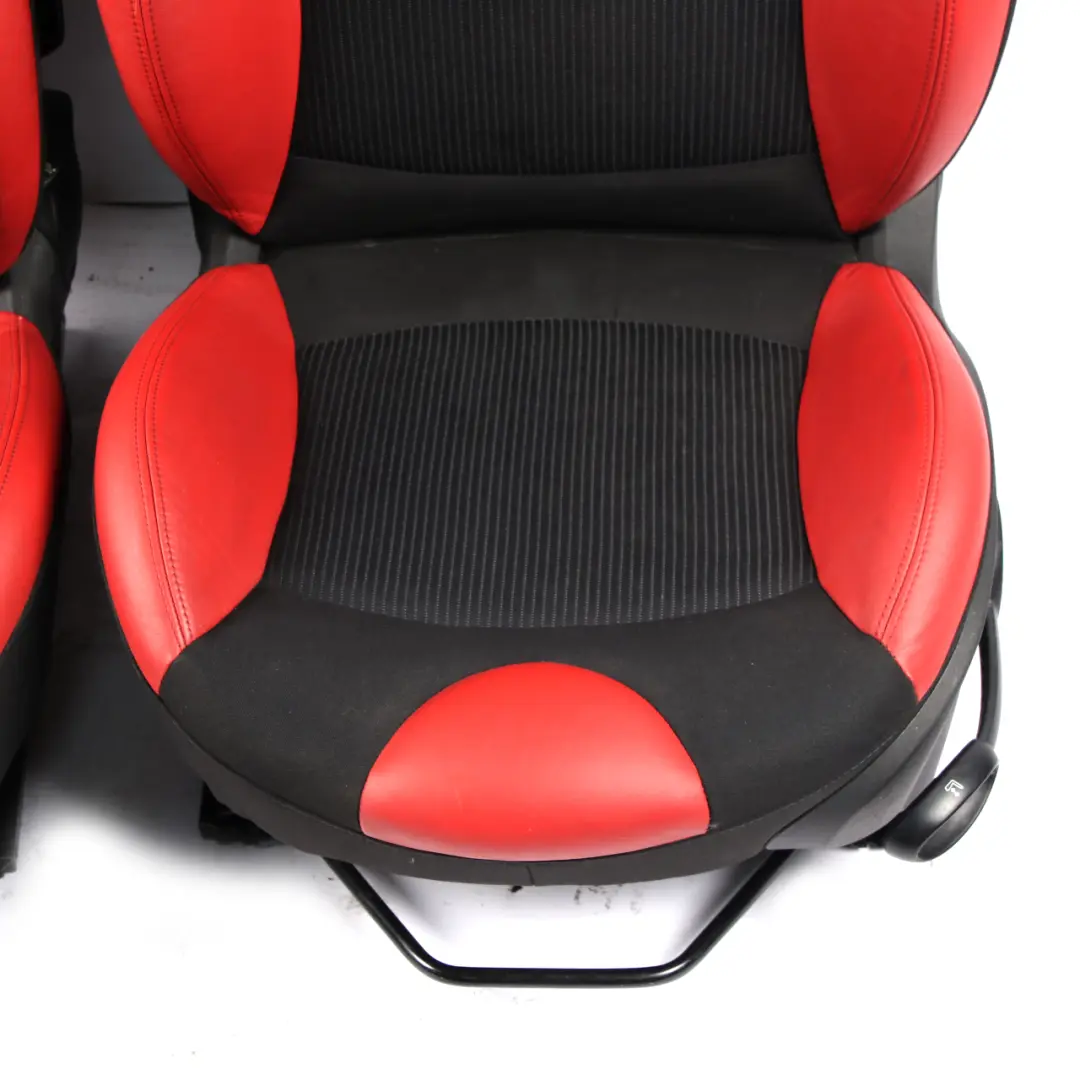 Seats Mini Cooper R56 Sport Fabric Cloth / Red Leather Front Rear Seat Set 