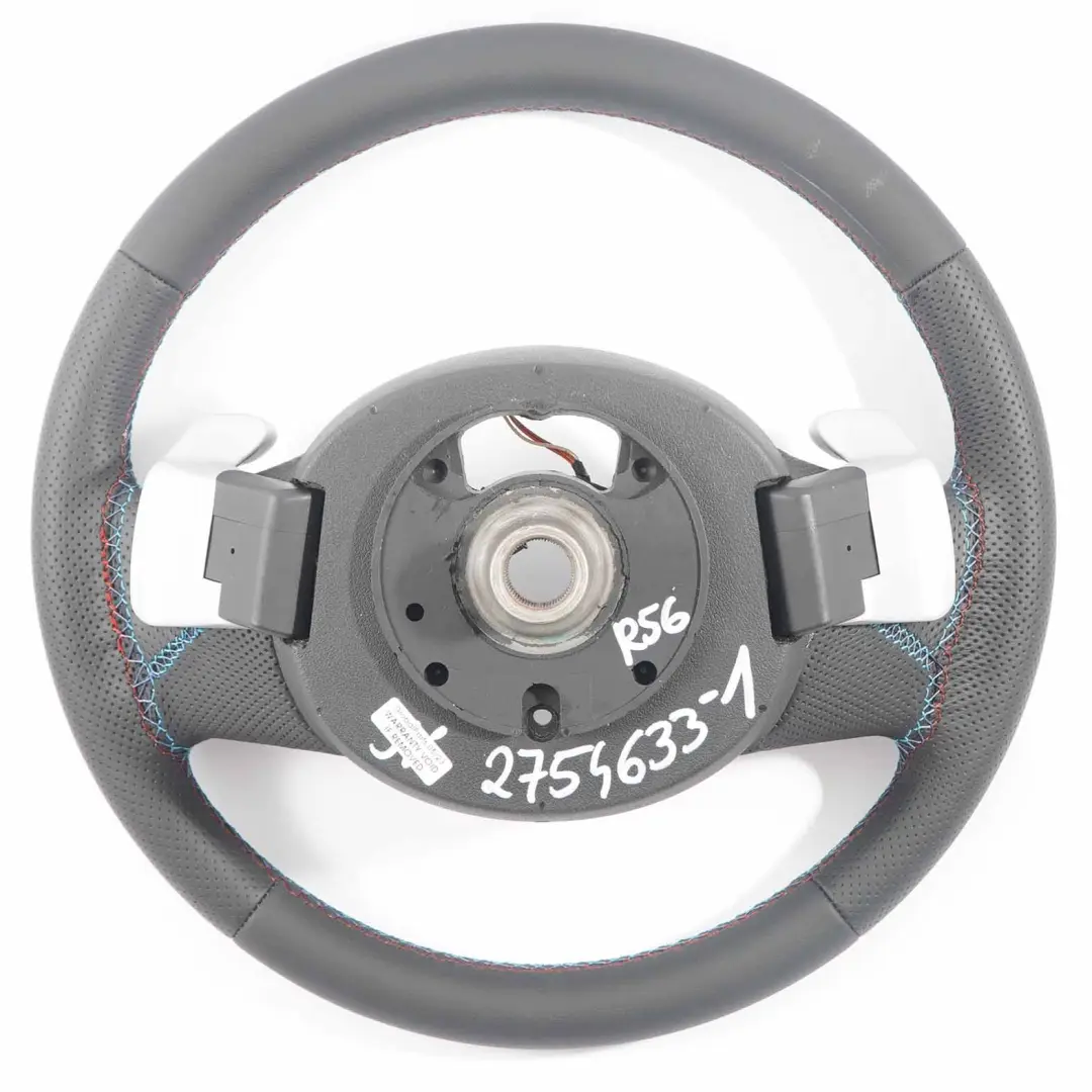 Mini Cooper R56 NEW Black Leather Sport Look Steering Wheel Paddle M-threads