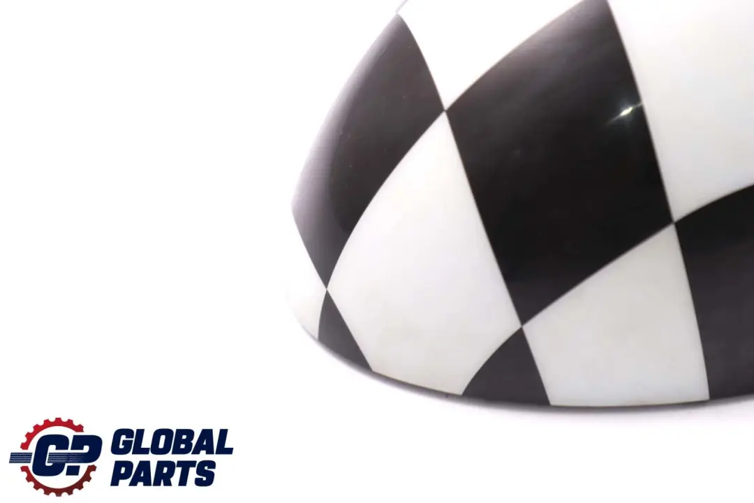 BMW Mini 1 R55 R56 R60 Abdeckung Spiegel Links Royal Checkered Schwarz Weiss