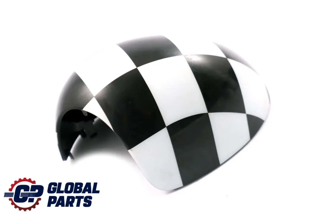 BMW Mini 1 R55 R56 R60 Abdeckung Spiegel Links Royal Checkered Schwarz Weiss