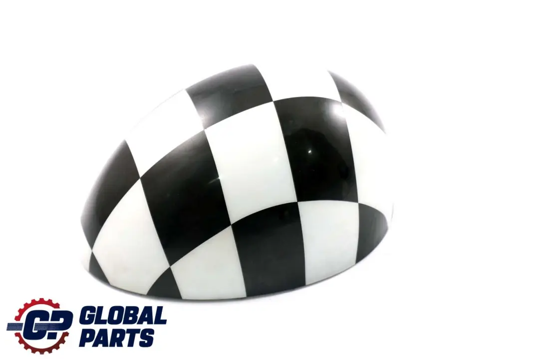 BMW Mini 1 R55 R56 R60 Abdeckung Spiegel Links Royal Checkered Schwarz Weiss
