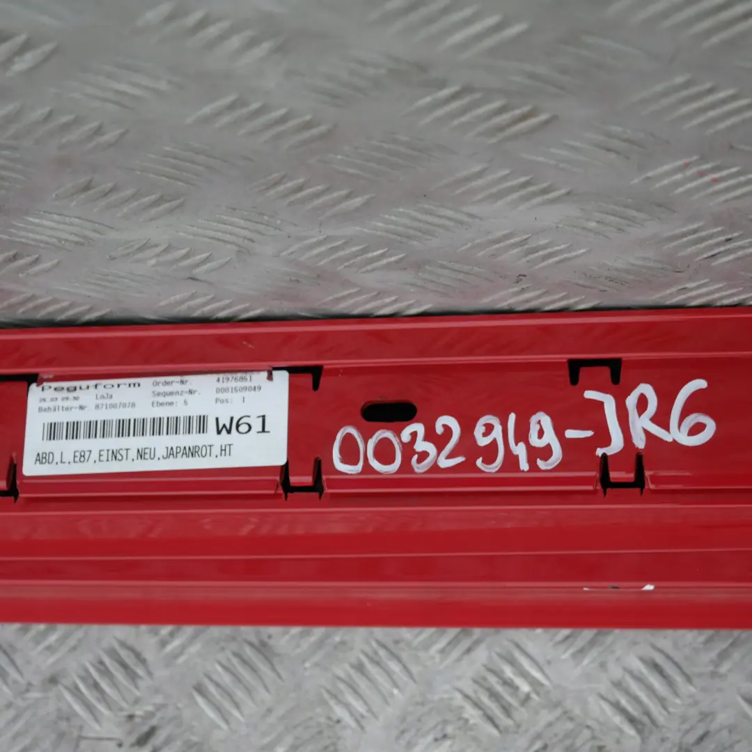 BMW 6 E87 Sill Strip Faldón Lateral Izquierdo Japan Rot Rojo - 438