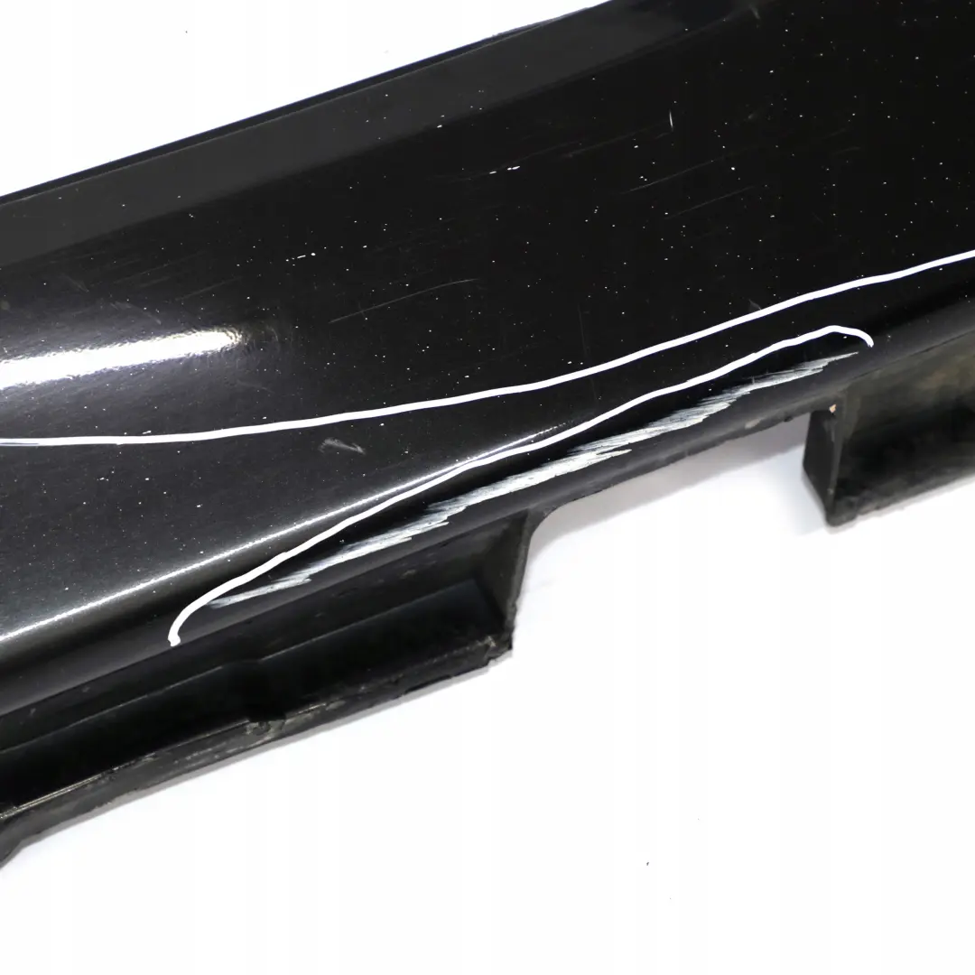 BMW E66 Long Door Sill Cover Skirt Left Black Sapphire - 475