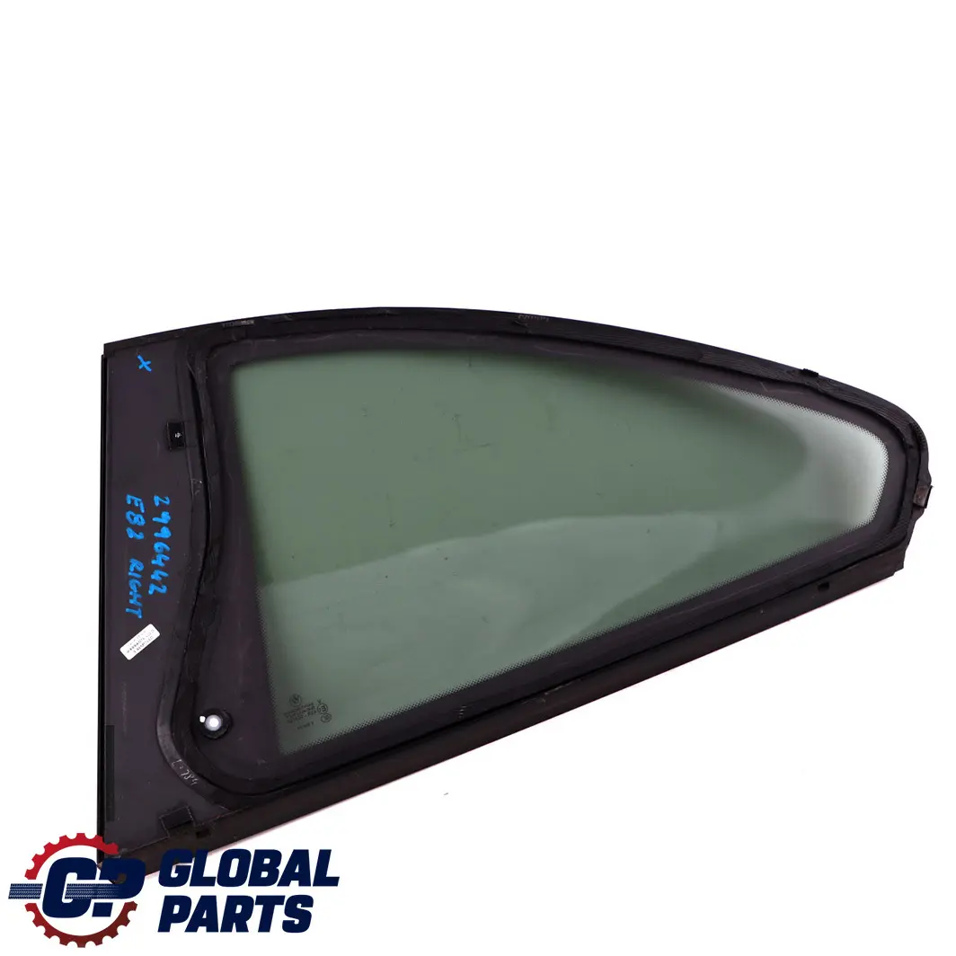 BMW E82 Puerta Trasera Derecha Ventana Lateral Vidrio Negro AS3 Trim Alto Brillo