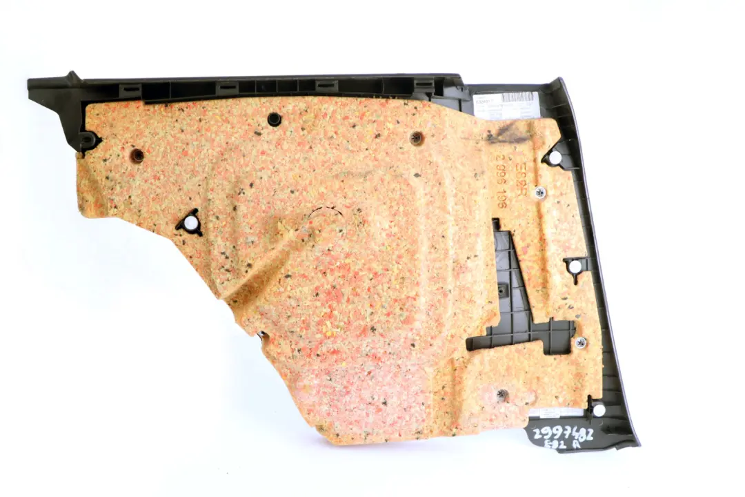 BMW 1 Series E82 Rear Right O/S Lateral Trim Panel Lining Black Leather