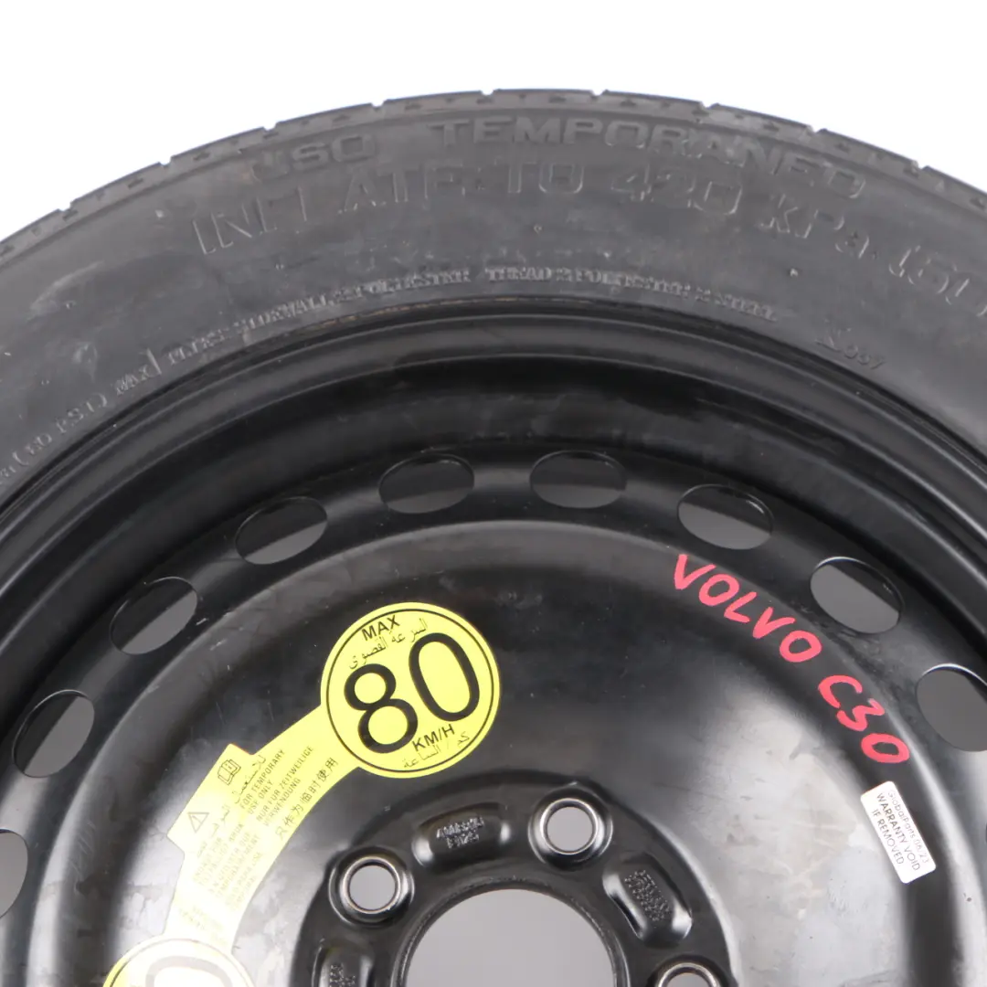 Spare Wheel Volvo C30 V40 V50 Compact Wheel Steel R16 Pirelli 125/85 30683913