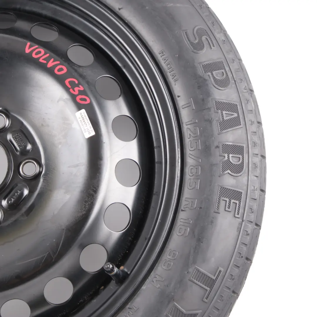 Spare Wheel Volvo C30 V40 V50 Compact Wheel Steel R16 Pirelli 125/85 30683913