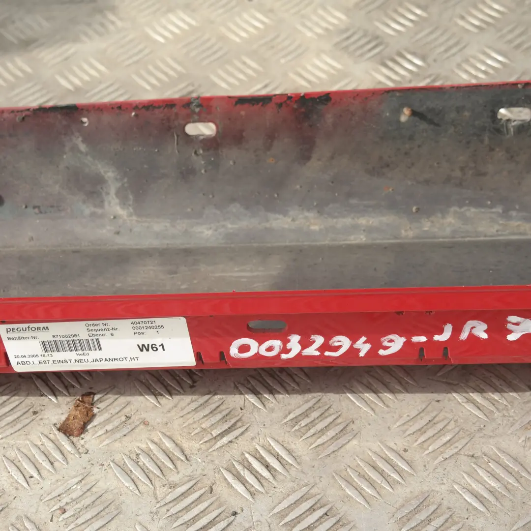 BMW 8 E87 Sill Strip Faldón Lateral Izquierdo Japanrot Japan Rot Rojo - 438