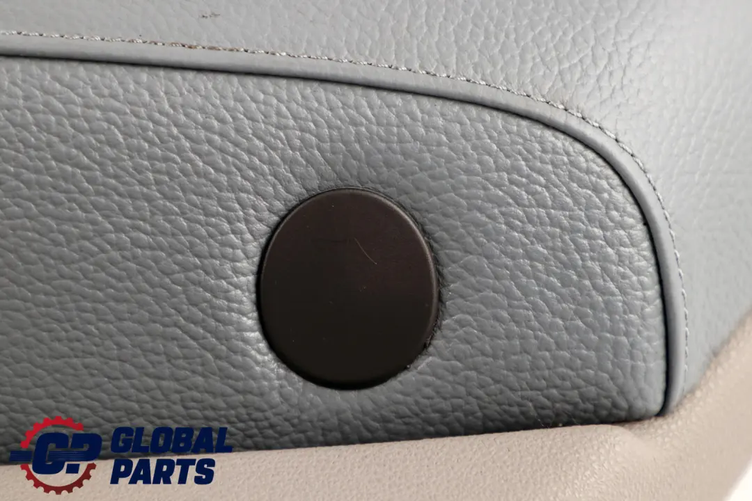 BMW X3 Series E83 Rear Right O/S Door Card Lining Leather Graublau Grey Blue