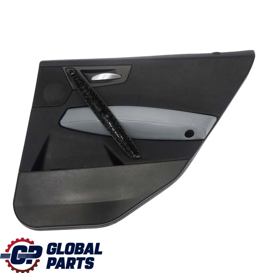 BMW X3 Series E83 Rear Right O/S Door Card Lining Leather Black Grey Blue