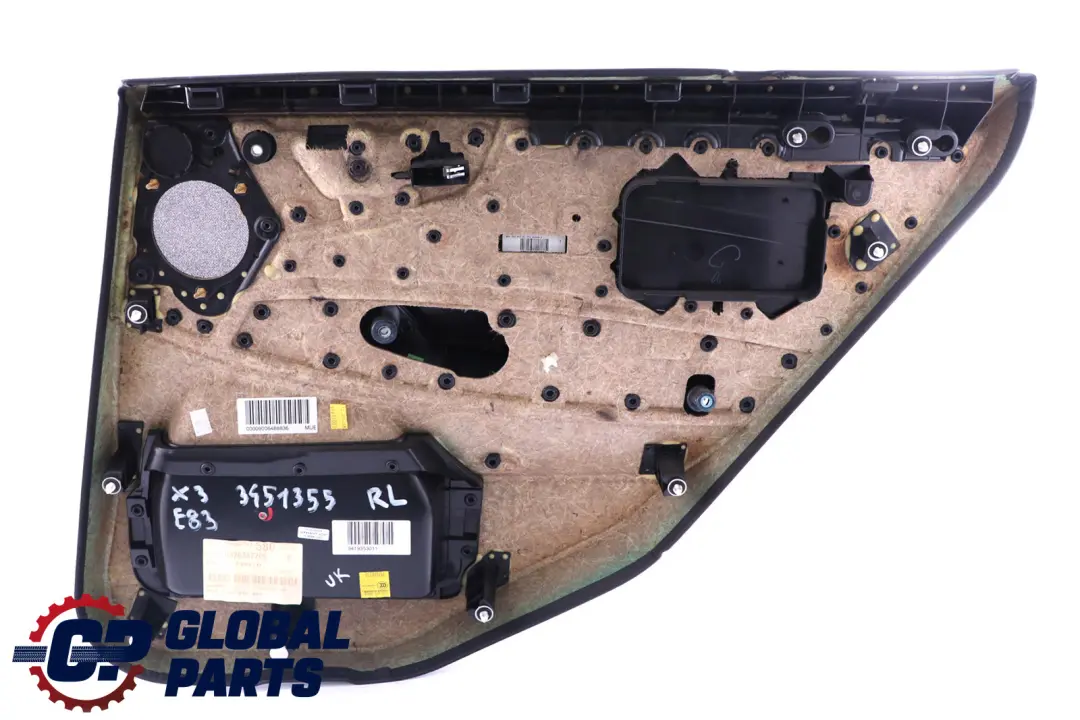 BMW X3 Series E83 Rear Left N/S Door Card Lining Sensatec Vinyl Black